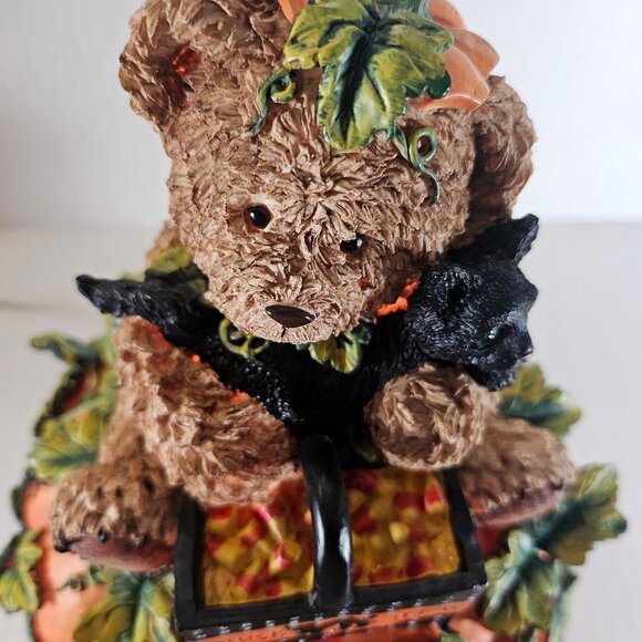 Vintage Gloria Jeans Exclusive Halloween Light Up Pumpkin With Cute Bear - Picture 9 of 12